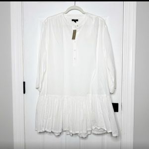 NEW J. CREW White Swingy Cover Up Dress Size Medium Lightweight Beach Pool Vacay